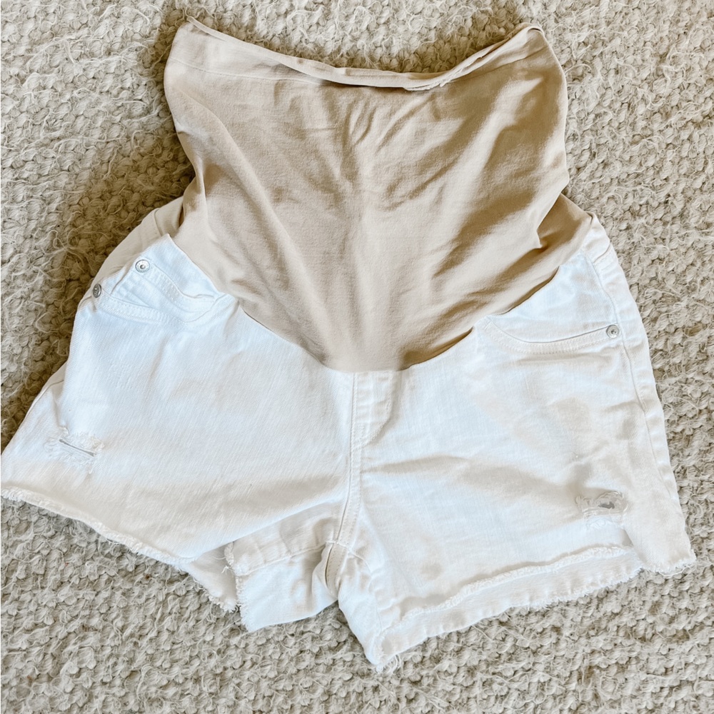 White Maternity Shorts